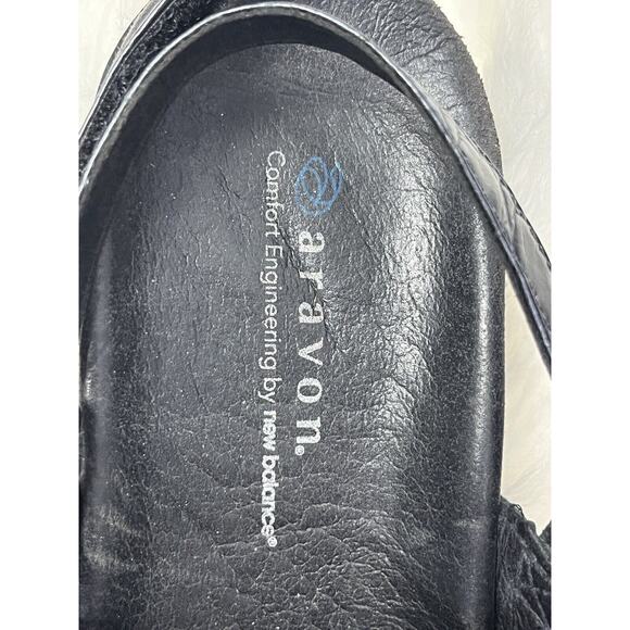 Aravon New Balance Combination Last Black 7D Leather Slingback Strappy Sandals - Picture 5 of 8